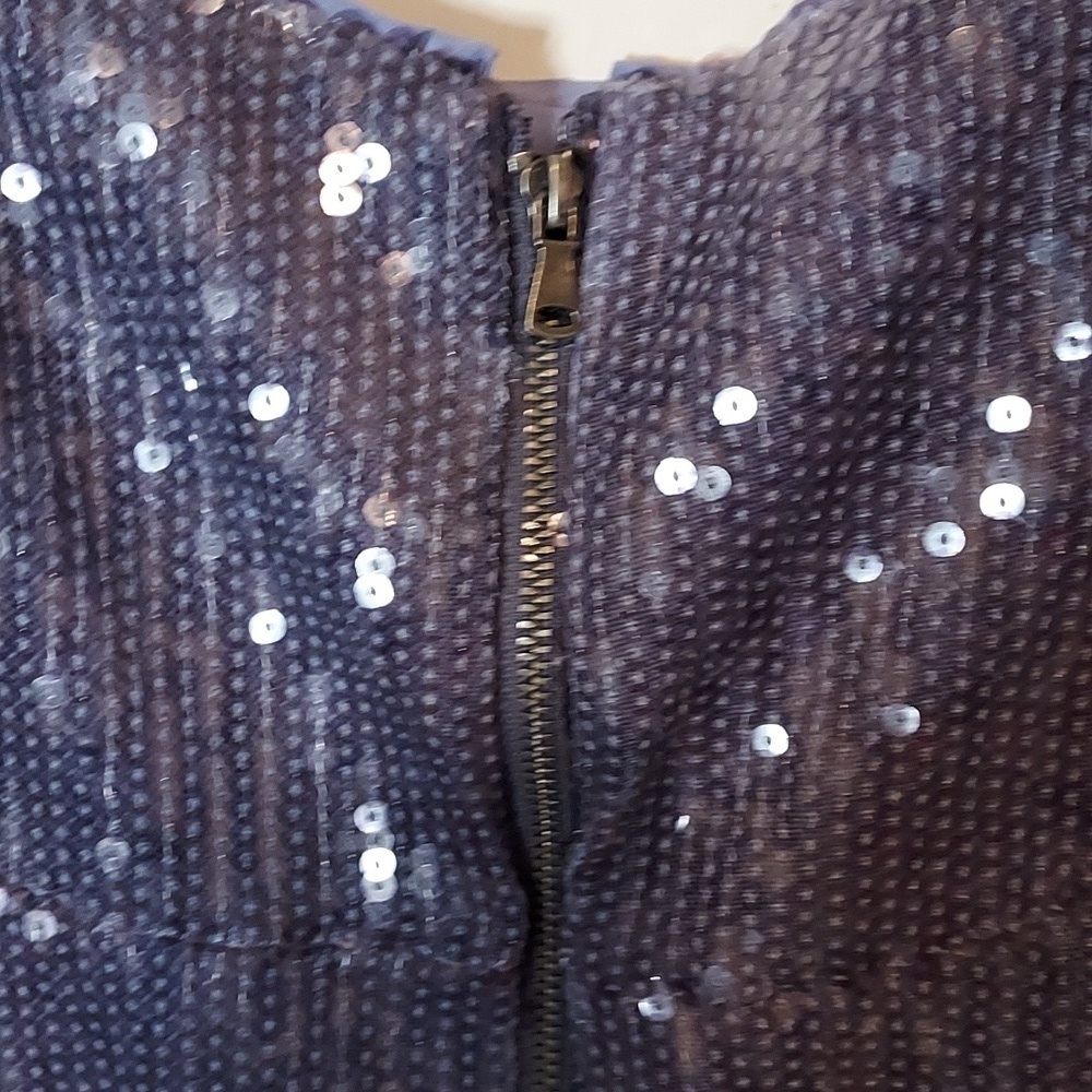 Pilcro Sequin Slim Midi Dress in Blue/Silver - Picture 14 of 16